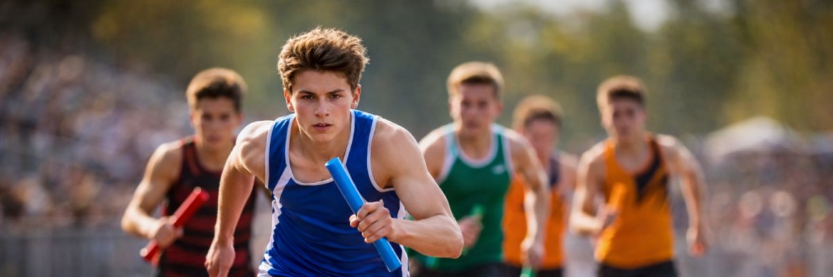 Staffelläufer auf der Laufbahn